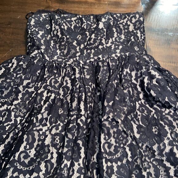 Liberated & Free Genuine Denim Co. Strapless Lace Overlay Dress Sz 8 Cocktail - Picture 10 of 10
